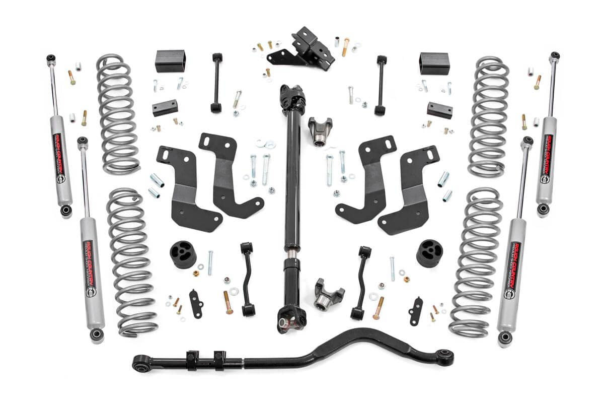Rough Country 3.5 Inch Jeep Suspension Lift Kit Premium Stage 2 Coils & Control Arm Drop 18-20 Wrangler JL-2 Door Rough Country