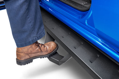 RB10 Running Boards With Mounting Brackets & 2 Pairs of Drop Steps Kit Textured Black 2019-2026 Ford Ranger Go Rhino-6