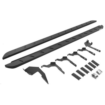 RB10 Slim Line Running Boards With Mounting Brackets Curved Textured Black 2019-2026 Ford Ranger Go Rhino