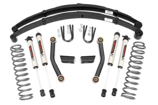 Rough Country Jeep Cherokee XJ 3 Inch Series II Suspension Lift Kit w/V2 Shocks Leaf Springs For 84-01 Jeep Cherokee XJ Rough Country