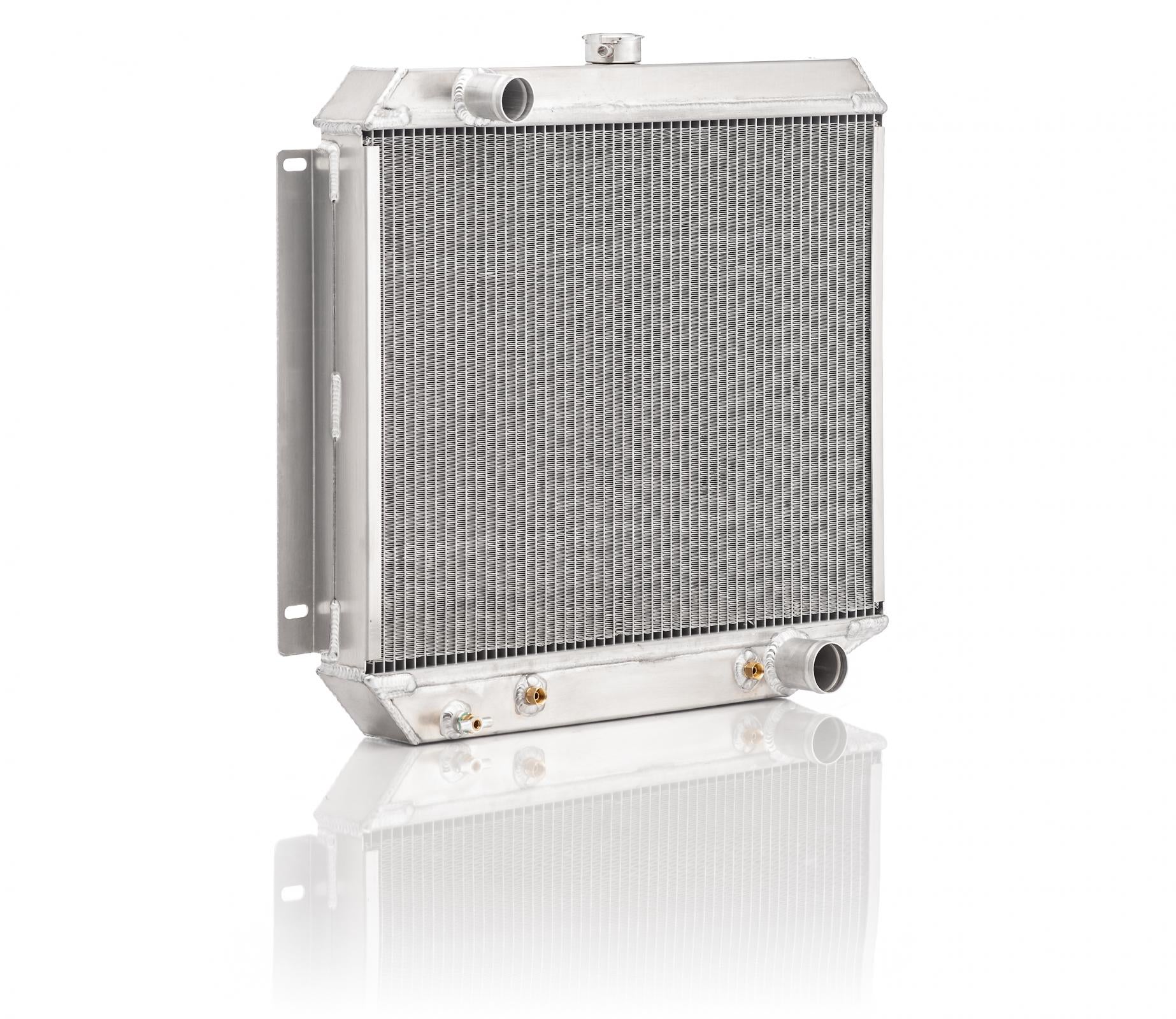 Downflow Radiator Direct-Fit Polished Finish for 72-92 Dodge Ram Pickup Truck Radiator Be Cool-1