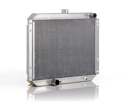 Downflow Radiator Direct-Fit Polished Finish for 53-56 Ford F100/F250 Pickup w/Auto Trans Radiator Be Cool-1