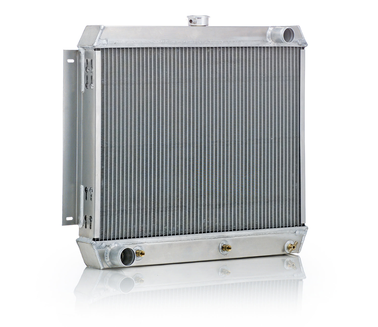 Downflow Radiator Direct-Fit Polished Finish for 46-52 Ford F100 Pickup Truck w/Auto Trans Radiator Be Cool-1