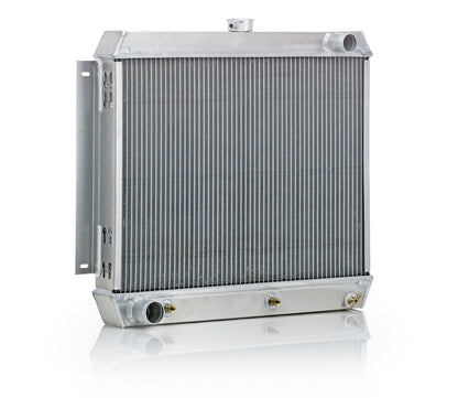 Downflow Radiator Direct-Fit Polished Finish for 46-52 Ford F100 Pickup Truck w/Auto Trans Radiator Be Cool-1
