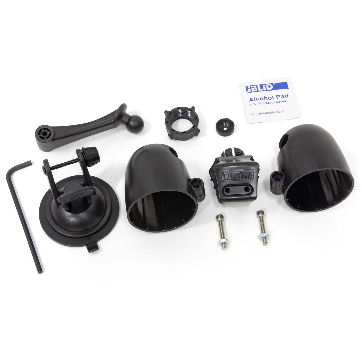 Dual Gauge Pod Kit 52mm Sticky Base Suction Mount iDash 1.8 and 52mm (2-1/16 inch) gauges Banks Power-2
