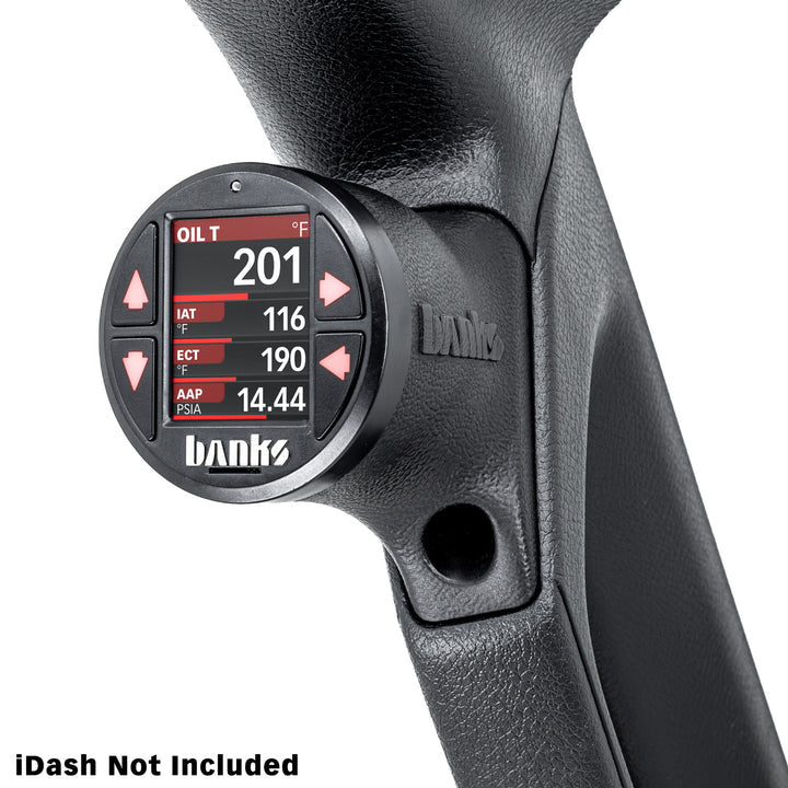 Upper iDash Stealth Pod Mount for 18-23 Jeep JL and 20-23 Gladiator Banks Power-4