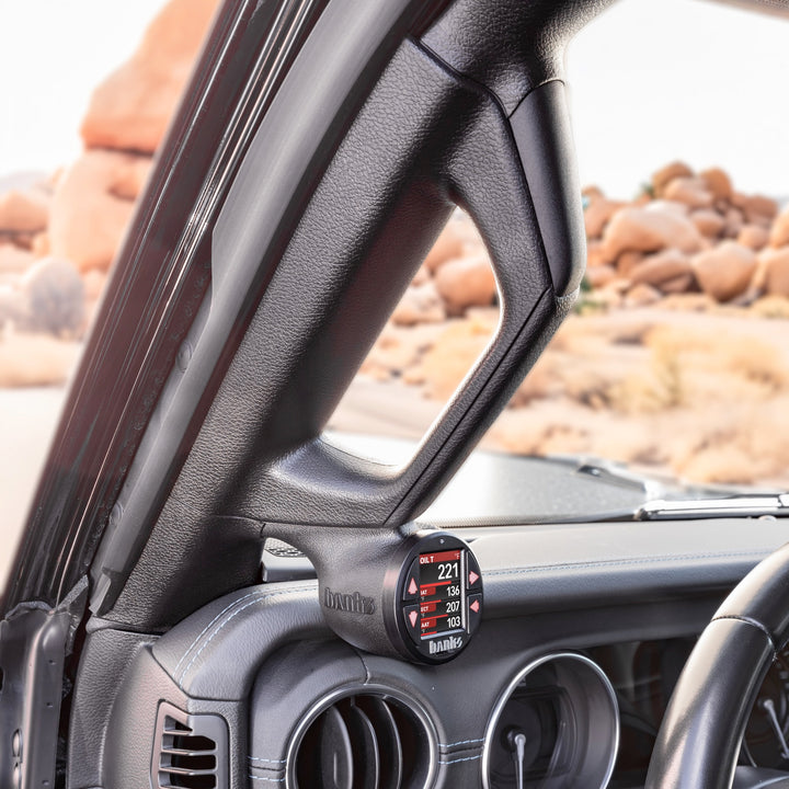 Lower iDash Stealth Pod Mount for 18-23 Jeep JL and 20-23 Gladiator Banks Power-2