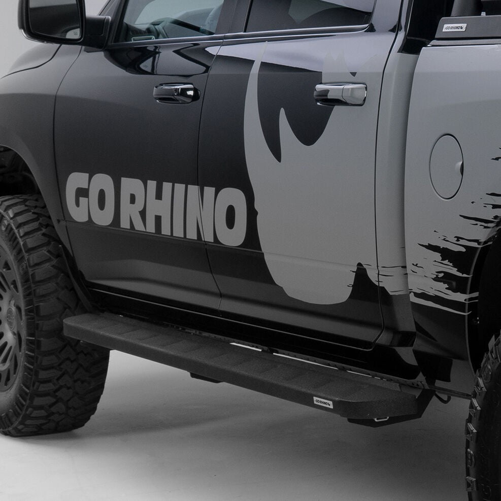 RB10 Running Boards With Mounting Brackets Protective Bedliner Coating 2009-2010 Dodge Ram 1500/2500/3500 Go Rhino-1