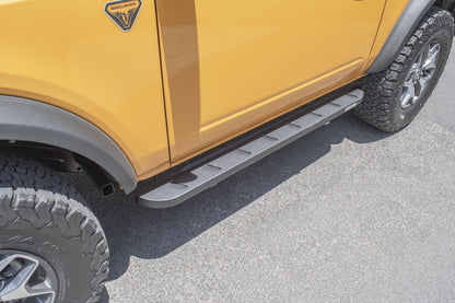 RB10 Slim Line Running Boards With Mounting Brackets Cruved Textured Black 2021-2025 Ford Bronco 2 Door Go Rhino-5