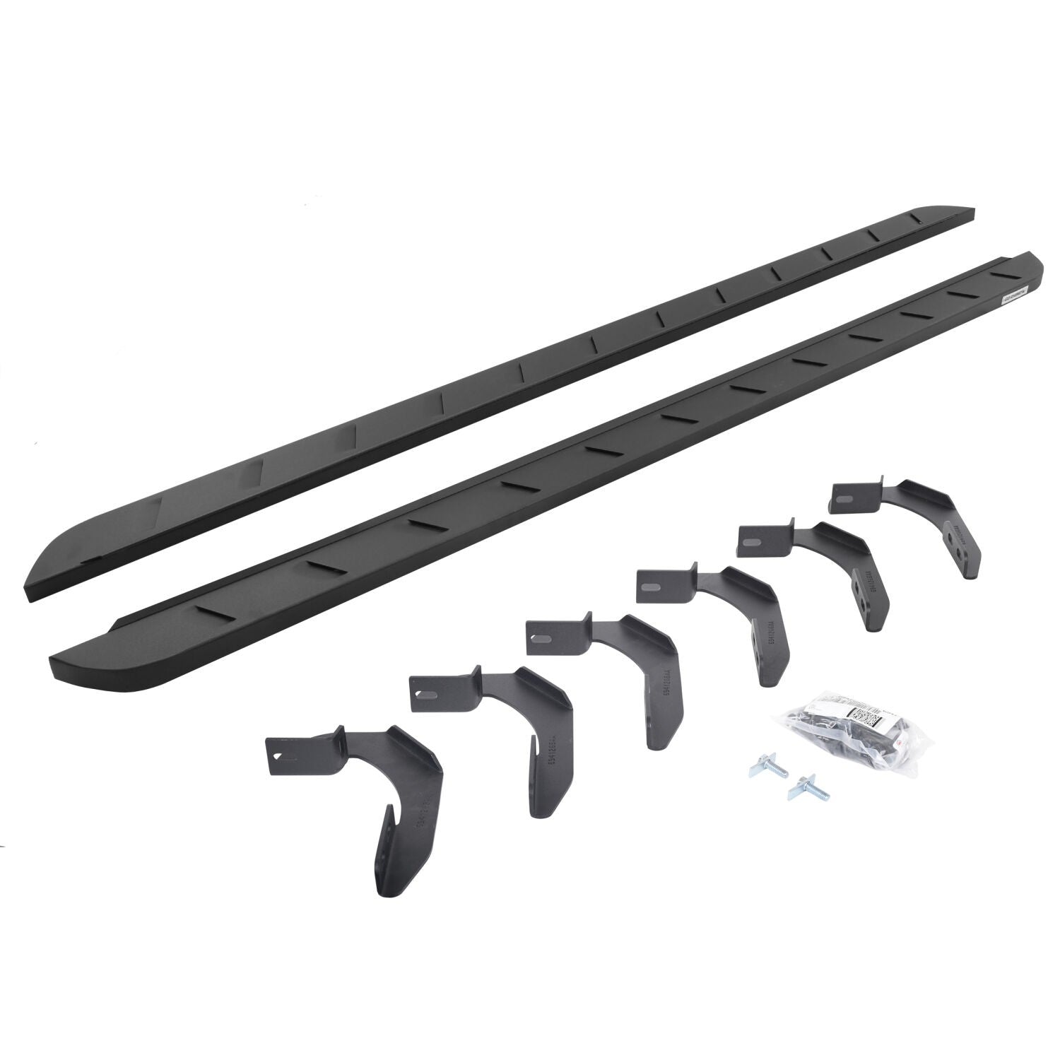 RB10 Slim Line Running Boards With Mounting Brackets Curved Textured Black 2004-2014 Ford F-150 Go Rhino
