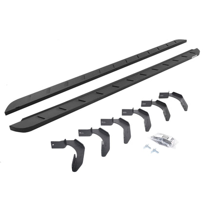RB10 Slim Line Running Boards With Mounting Brackets Curved Textured Black 2004-2014 Ford F-150 Go Rhino