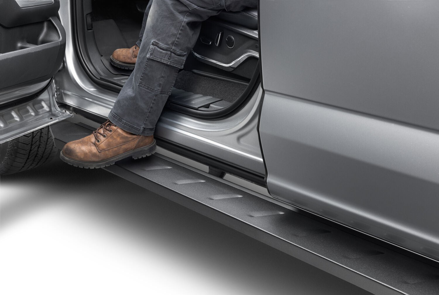 RB10 Running Boards With Mounting Brackets Textured Black 2015-2026 Ford F-150/ F-250/F-350 Go Rhino-5