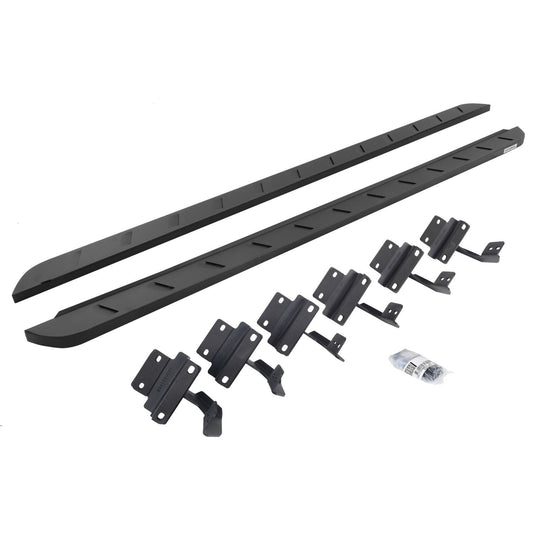RB10 Slim Line Running Boards With Mounting Brackets Curved Textured Black 2015-2026 Ford F-150/ F-250/F-350 Go Rhino
