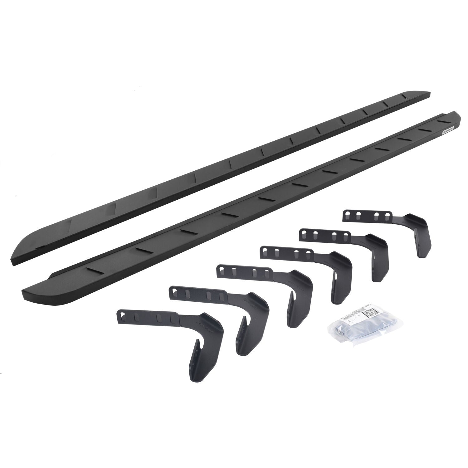 RB10 Slim Line Running Boards With Mounting Brackets Textured Black 1999-2016 Ford F-250/F-350 Extended Cab Go Rhino
