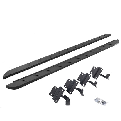 RB10 Slim Line Running Boards With Mounting Brackets Textured Black 2017-2026 Ford F-150/F-250/F-350 Go Rhino-1