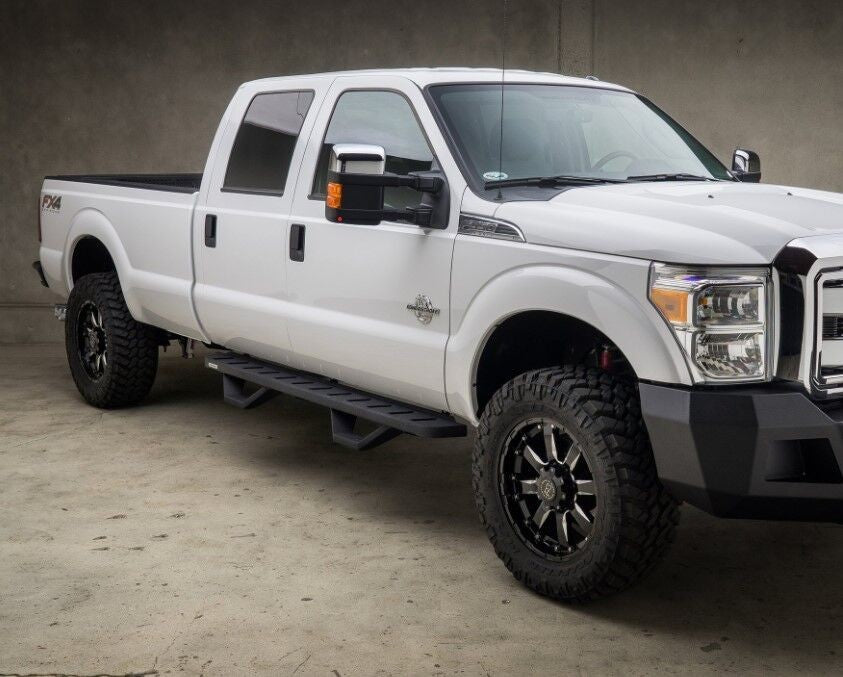 RB10 Running Boards With Mounting Brackets & 2 Pairs of Drop Steps Kit Protective Bedliner Coating 1999-2016 Ford F-250/F-350 Go Rhino-3