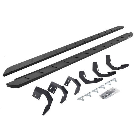 RB10 Slim Line Running Boards With Mounting Brackets Textured Black 2015-2018 Ram 1500 Go Rhino