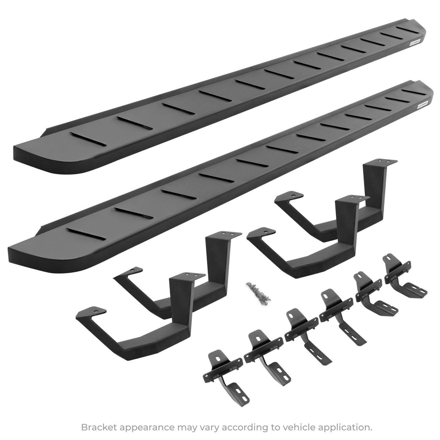 RB10 Running Boards With Mounting Brackets & 2 Pairs of Drop Steps Kit Textured Black 2007-2021 Toyota Tundra Extended Cab Go Rhino