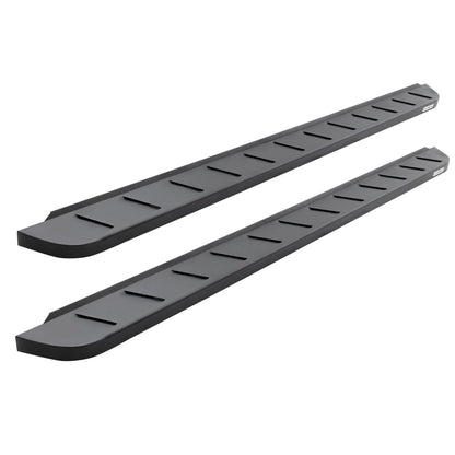 RB10 Running Boards With Mounting Brackets & 2 Pairs of Drop Steps Kit Textured Black 2007-2021 Toyota Tundra Extended Cab Go Rhino-1