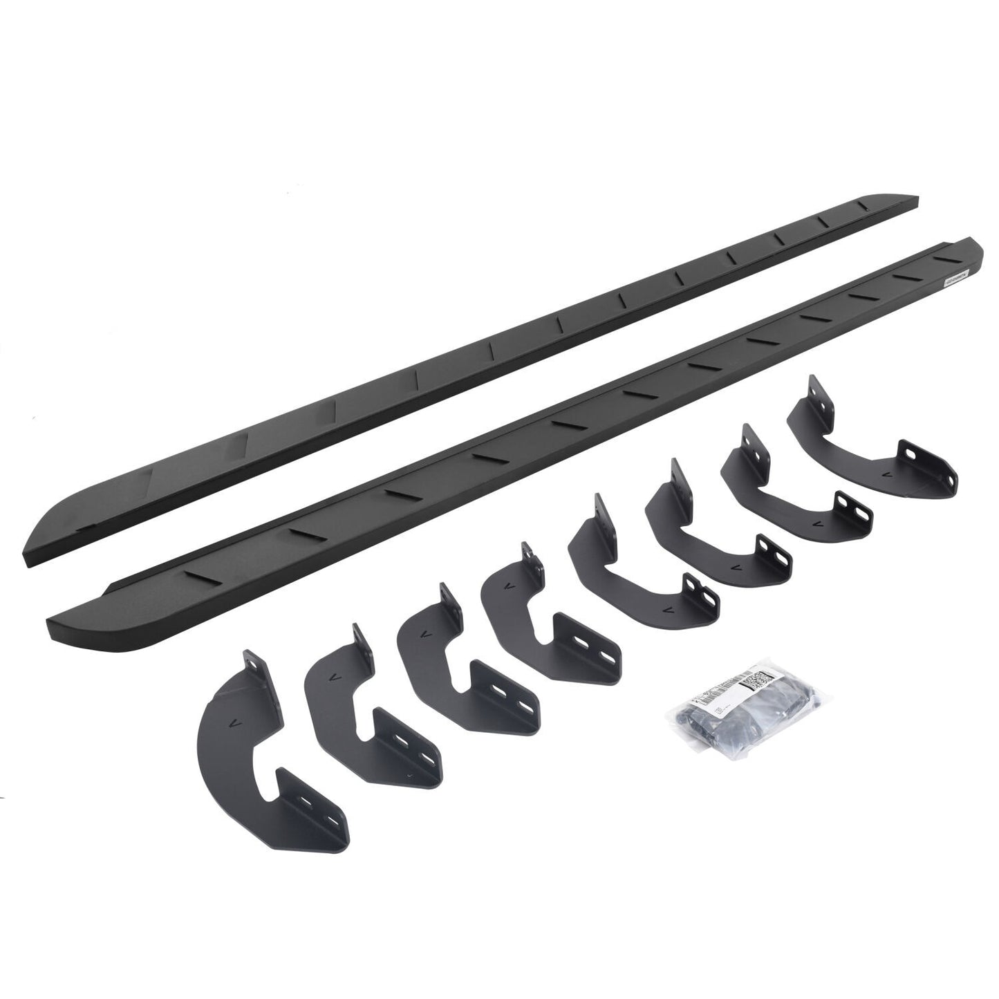 RB10 Slim Line Running Boards With Mounting Brackets Curved Textured Black 2007-2021 Toyota Tundra Go Rhino