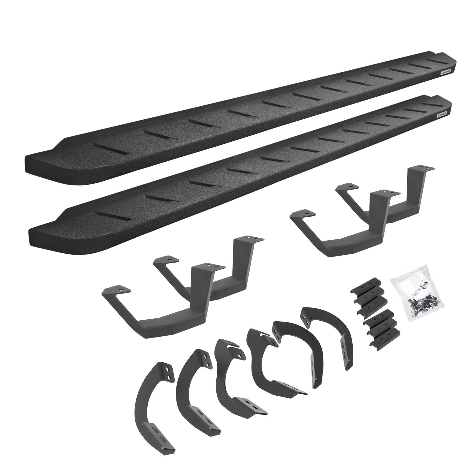 RB10 Running Boards With Mounting Brackets & 2 Pairs of Drop Steps Kit Protective Bedliner Coating 2014-2024 Toyota 4Runner Go Rhino-1