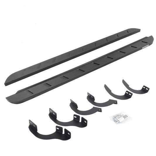 RB10 Slim Line Running Boards With Mounting Brackets Curved Textured Black 2014-2024 Toyota 4Runner Go Rhino