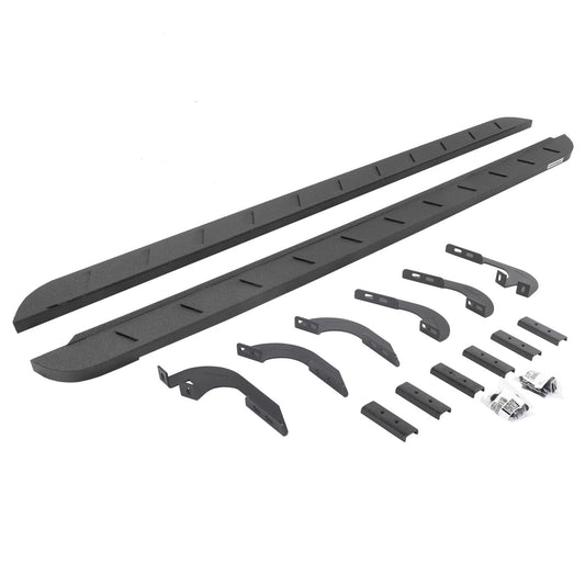 RB10 Slim Line Running Boards With Mounting Brackets Protective Bedliner Coating 2005-2023 Toyota Tacoma Go Rhino