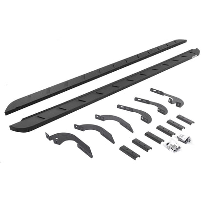RB10 Slim Line Running Boards W/Brackets Textured Black 2024-2026 Toyota Tacoma Go Rhino