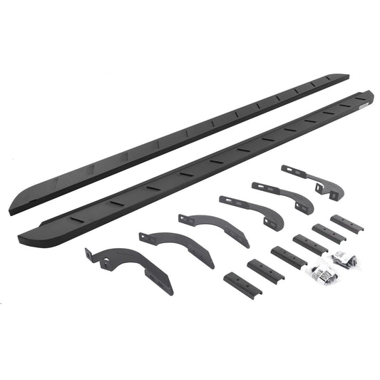 RB10 Slim Line Running Boards with Mounting Brackets Kit Textured Black 2024-2026 Toyota Tacoma Go Rhino