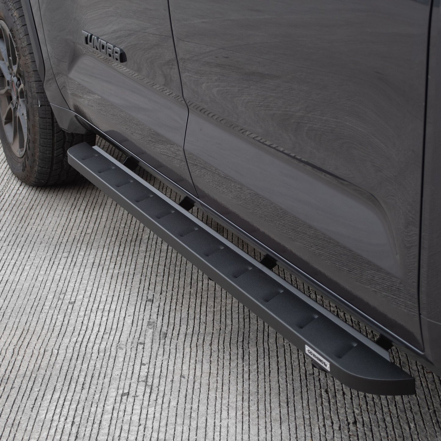 RB10 Slim Line Running Boards With Mounting Brackets Textured Black 2022-2026 Toyota Tundra Go Rhino-7