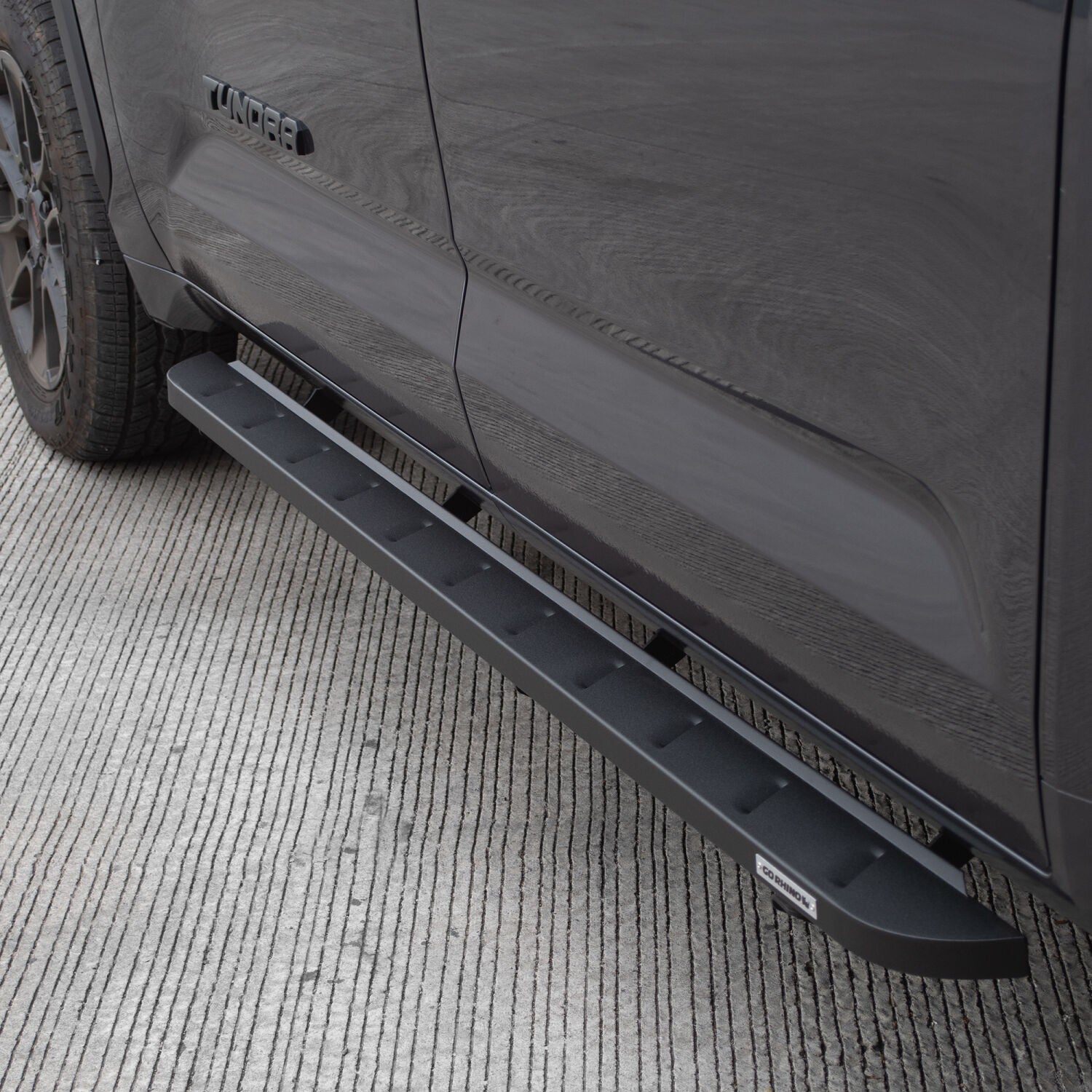 RB10 Slim Line Running Boards With Mounting Brackets Textured Black 2022-2026 Toyota Tundra Go Rhino-7