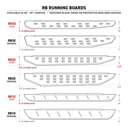 RB10 Running Boards with Brackets, 2 Pairs Drop Steps Kit Textured Black 2023-2026 Toyota Sequoia Go Rhino-7