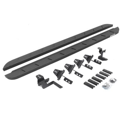 RB10 Slim Line Running Boards With Mounting Brackets Protective Bedliner Coating 2018-2018 Jeep Wrangler JK Go Rhino