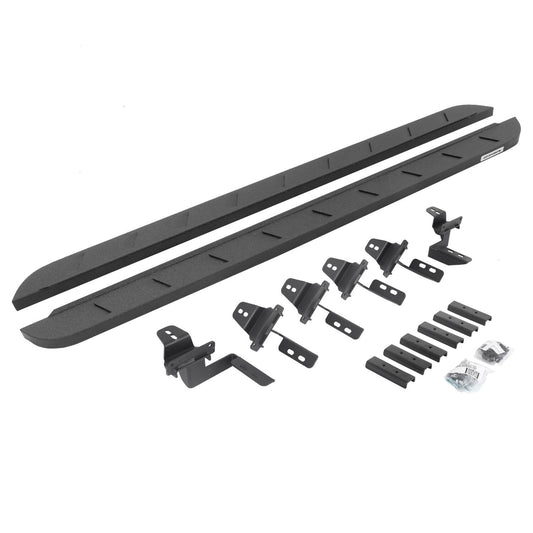 RB10 Slim Line Running Boards With Mounting Brackets Protective Bedliner Coating 2018-2018 Jeep Wrangler JK Go Rhino