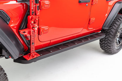 RB10 Running Boards With Mounting Brackets Textured Black 2018-2026 Jeep Wrangler Go Rhino-3