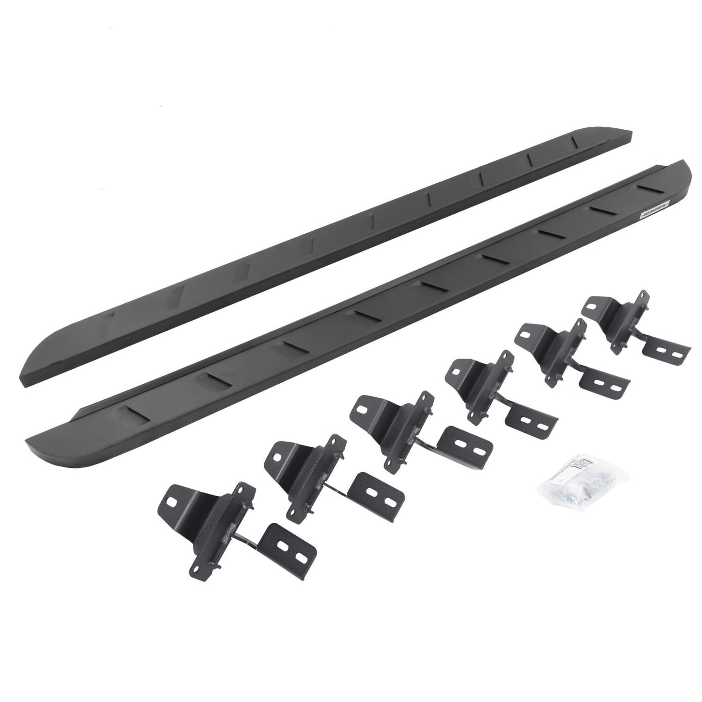 RB10 Slim Line Running Boards With Mounting Brackets Curved Textured Black 2018-2026 Jeep Wrangler Go Rhino