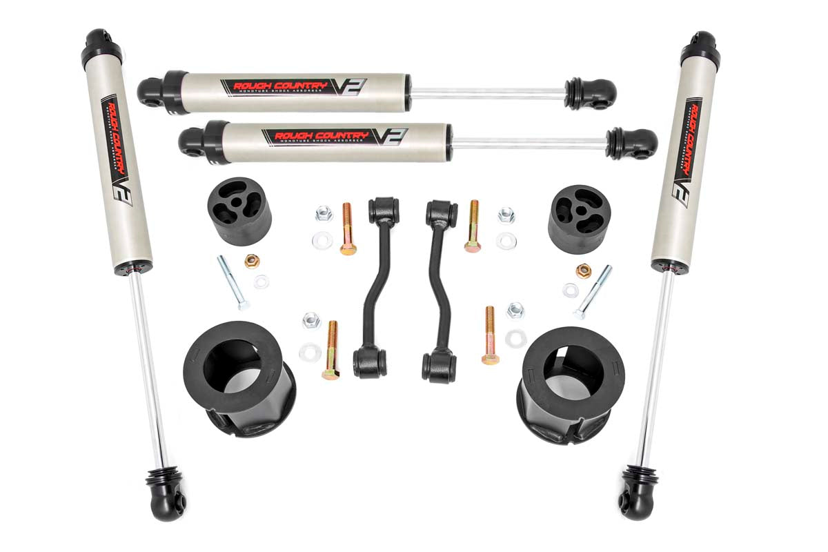 Rough Country 2.5 Inch Jeep Suspension Lift Kit w/V2 Shocks 20-Up Gladiator Rough Country