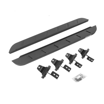RB10 Slim Line Running Boards Curved With Mounting Brackets Textured Black For 2018-2025 Jeep Wrangler JL Go Rhino