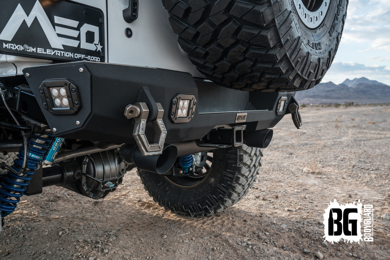 2007-2018 Jeep Wrangler JK Rear Bumper Stubby Reverse Light Cutouts End Cap Light Cutouts Bodyguard Bumpers-3
