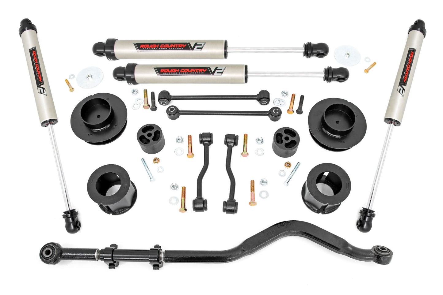 Rough Country 3.5 Inch Lift Kit Spacers with V2 Shocks 20-Up Jeep Gladiator JT 4WD Rough Country