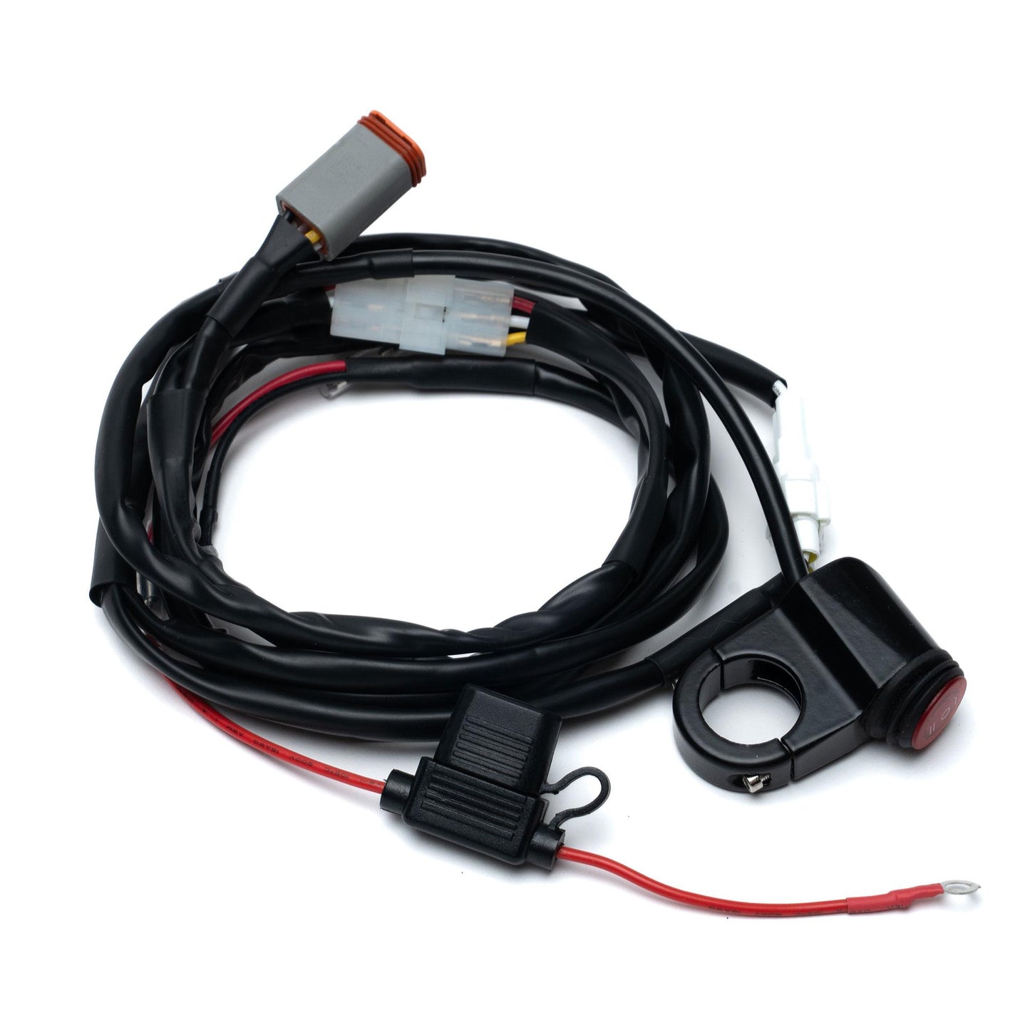 Squadron 2.0 4-pin Deutsch Motorcycle Wiring Harness w/ Switch Universal Universal Baja Designs