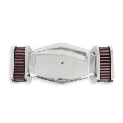 Powercharger Air Cleaner Hi Tek Air Cleaner Assembly, Low Profile, Highly Polished, (7.8 x18.3x3) Holley-2