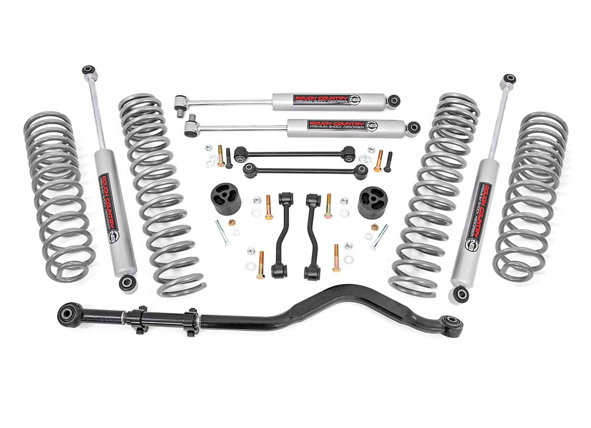 Rough Country Jeep Gladiator 3.5 Inch Jeep Suspension Lift Kit Coil Springs N3 Shocks For 20-Pres Jeep Gladiator Rough Country