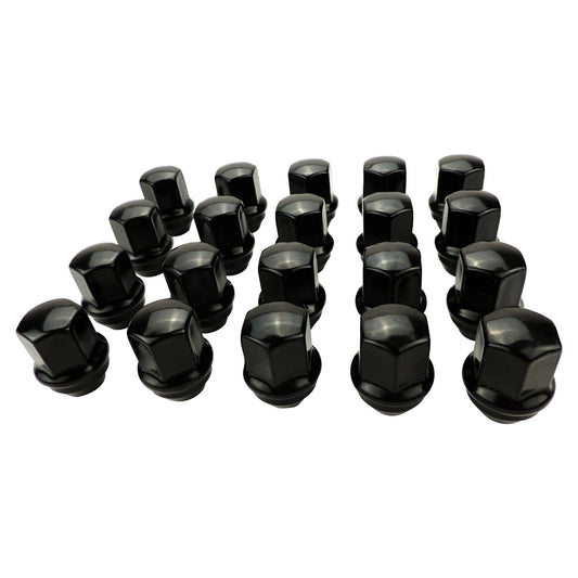 Black Lug Nut Kit for 2011+ Jeep JL, JT, WK2, & WL Models, M14 x 1.5 Threads Crown Automotive
