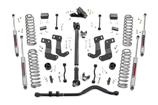 Rough Country 3.5 Inch Jeep Suspension Lift Kit Premium N3 Shocks Stage 2 Coils & Control Arm Drop 18-20 Wrangler JL