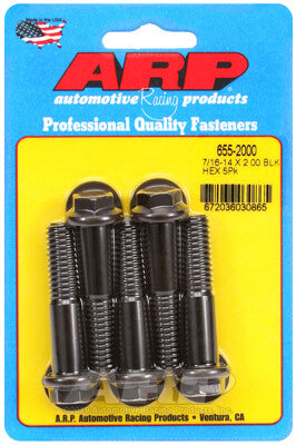 7/16-14 Hex 1/2 Wrenching Black Oxide Chrome Moly Bolts 5 Piece ARP Racing Products-12
