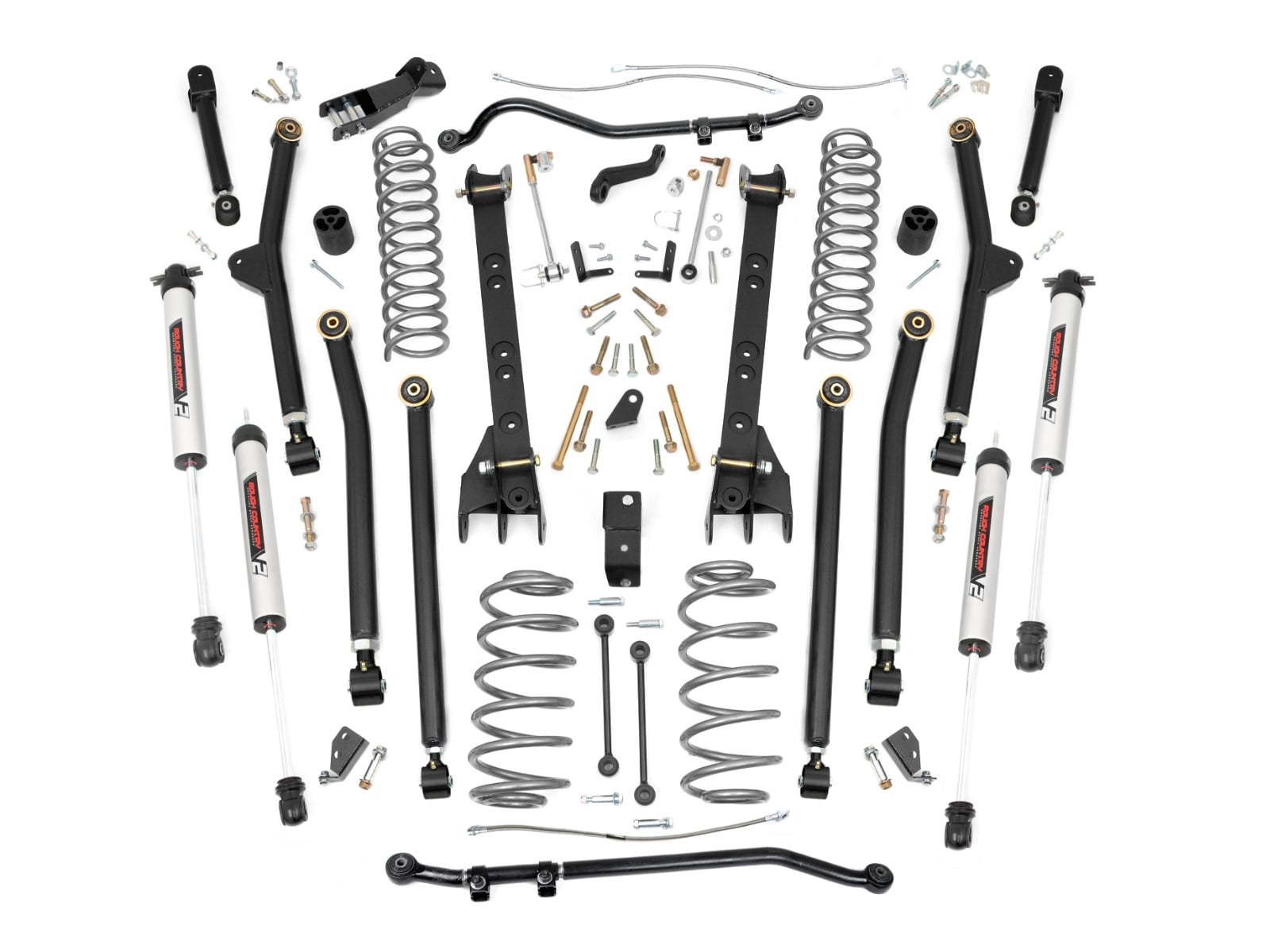 4 Inch Lift Kit Long Arm V2 Jeep Wrangler TJ 4WD (1997-2006) Rough Country