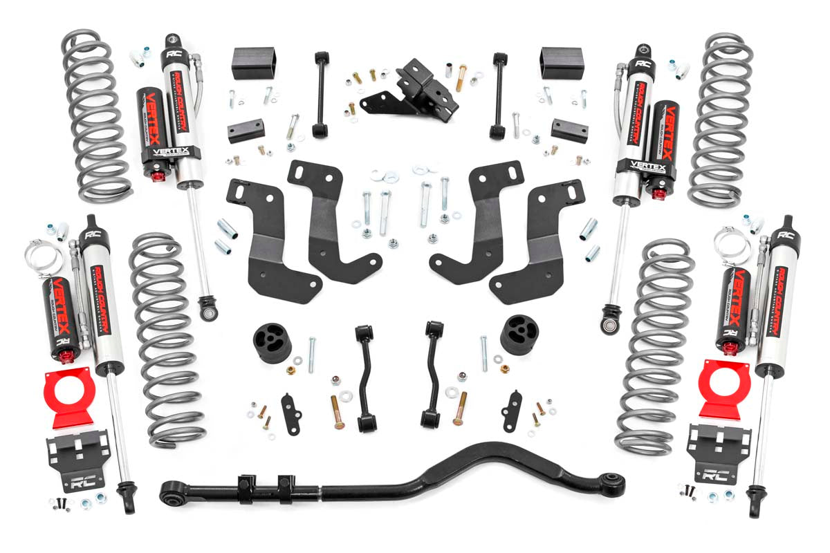 Rough Country 3.5 Inch Jeep Suspension Lift Kit Control Arm Drop & Vertex Shocks 18-20 Wrangler JL Rough Country