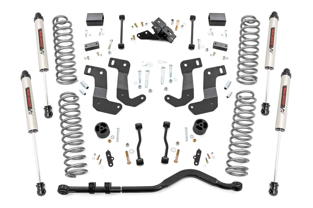 Rough Country 3.5 Inch Jeep Suspension Lift Kit Control Arm Drop & V2 Shocks 18-20 Wrangler JL Rough Country