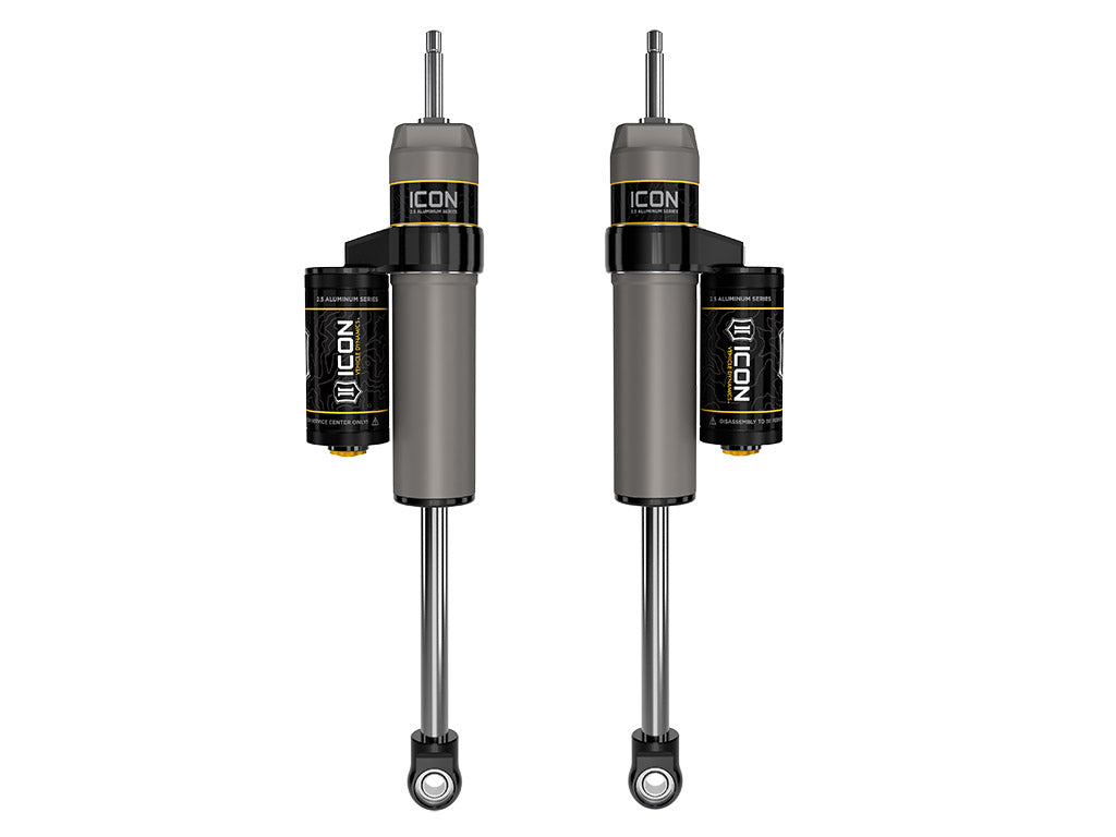 2005-2025 Ford Super Duty 4WD 0-2.5 Inch Lift Front. V.S. 2.5 Aluminum Series Shock Absorbers Piggyback Reservoir Pair ICON Vehicle Dynamics